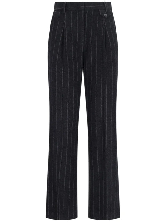 Pinstripe-Pattern Tailored Trousers