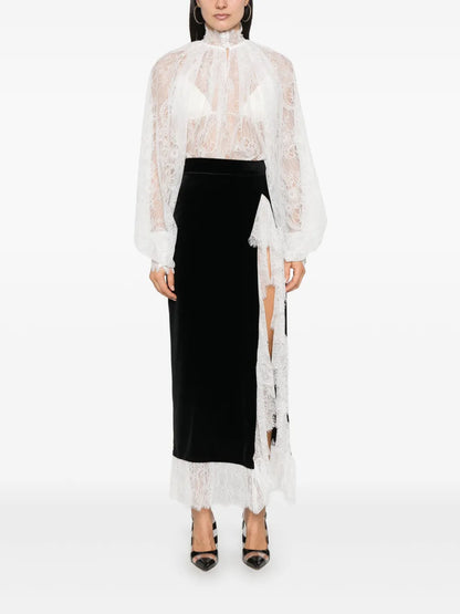 Lace-Detail Skirt Set