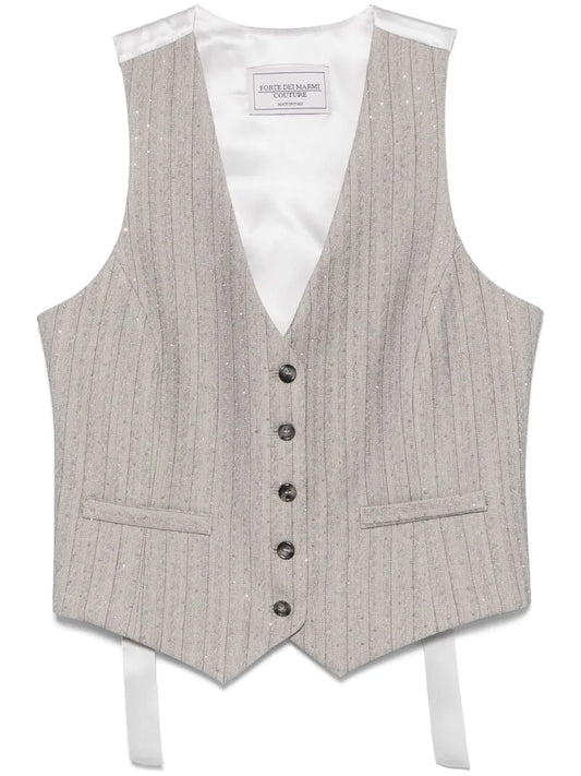 Rhinestone-Embellished Waistcoat