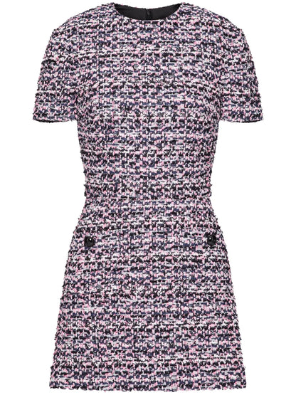 Ribbon Tweed Mini Dress