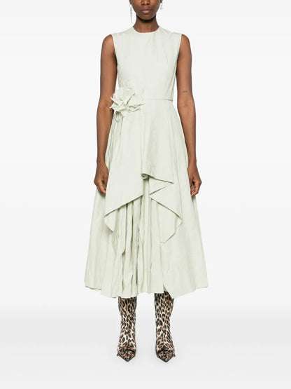 Wrinkled Cotton Midi Dress