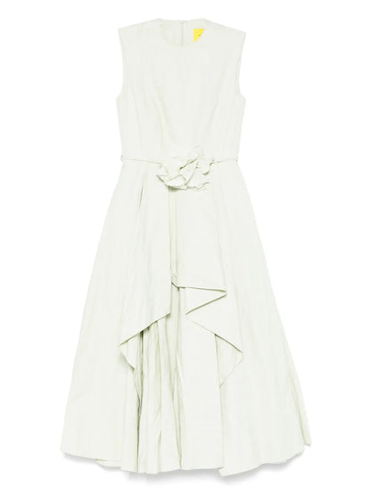 Wrinkled Cotton Midi Dress