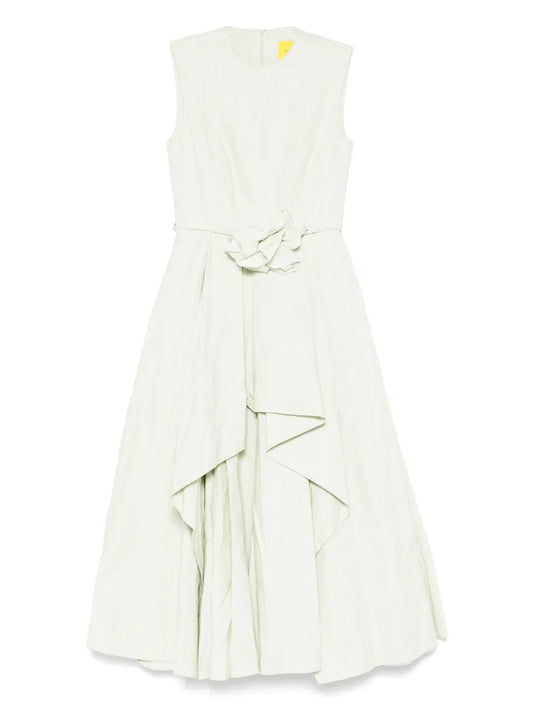 Wrinkled Cotton Midi Dress