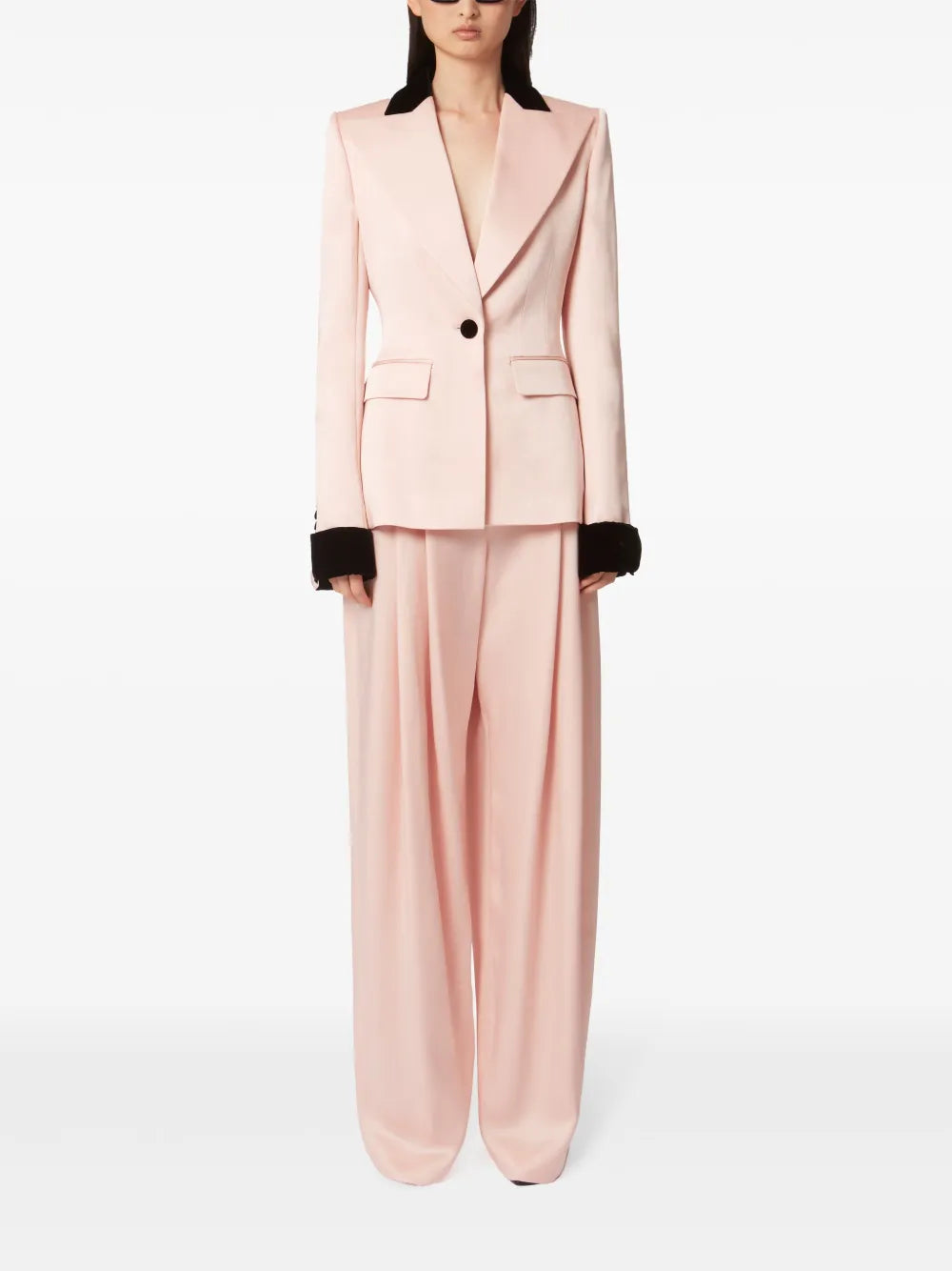 Contrasting-Trim Blazer