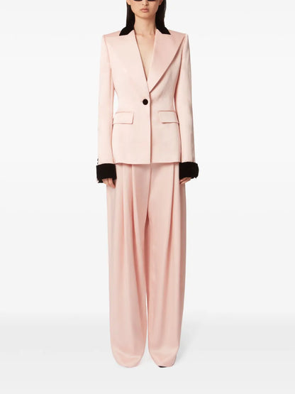 Contrasting-Trim Blazer