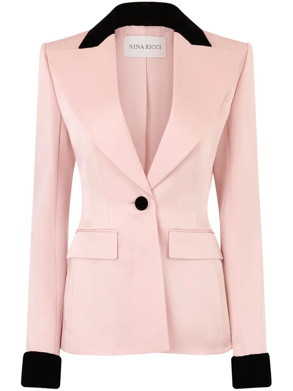 Contrasting-Trim Blazer