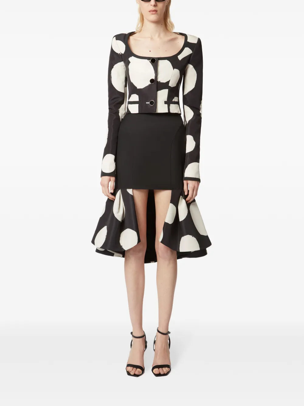 Double-Flounce Midi Skirt