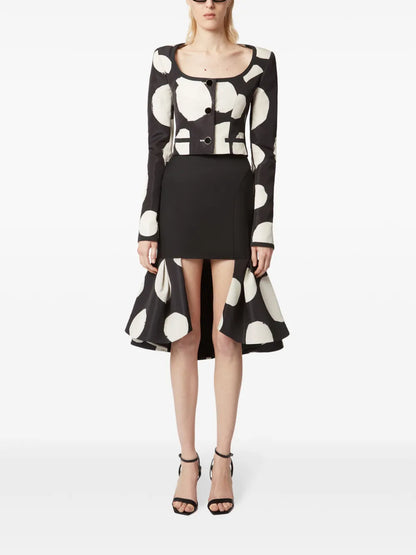 Double-Flounce Midi Skirt