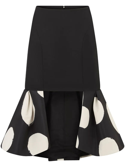 Double-Flounce Midi Skirt