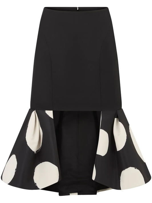 Double-Flounce Midi Skirt
