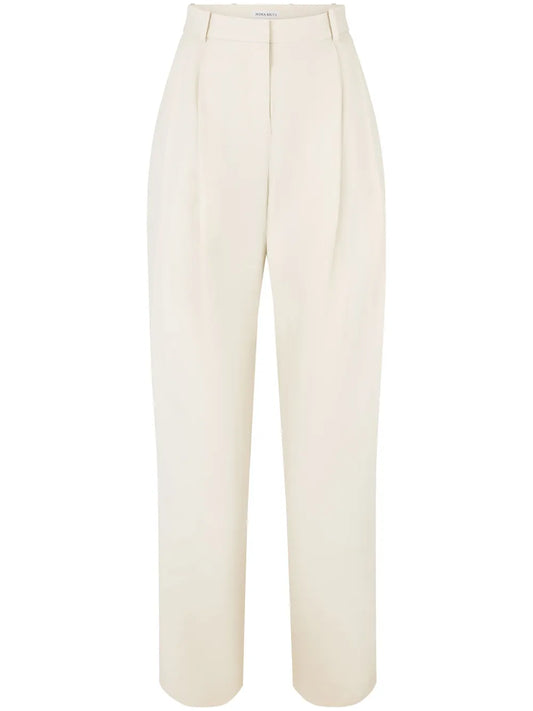 Pleat-Detail Wide-Leg Trousers