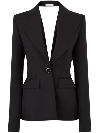 Draped-Back Blazer