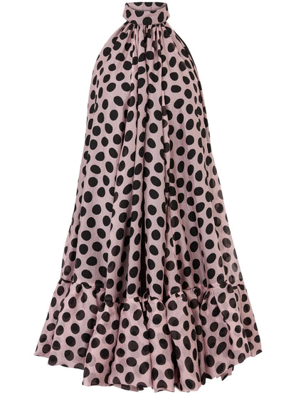 Peplum-Hem Halterneck Mini Dress