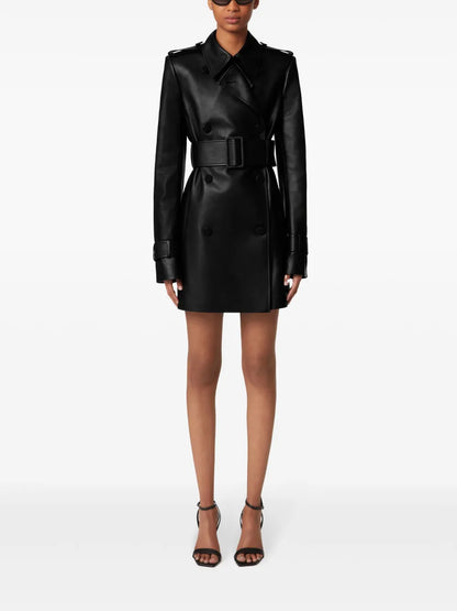 Halter Leather Trench Coat