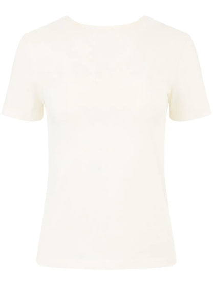 Plunging Draped Back T-Shirt