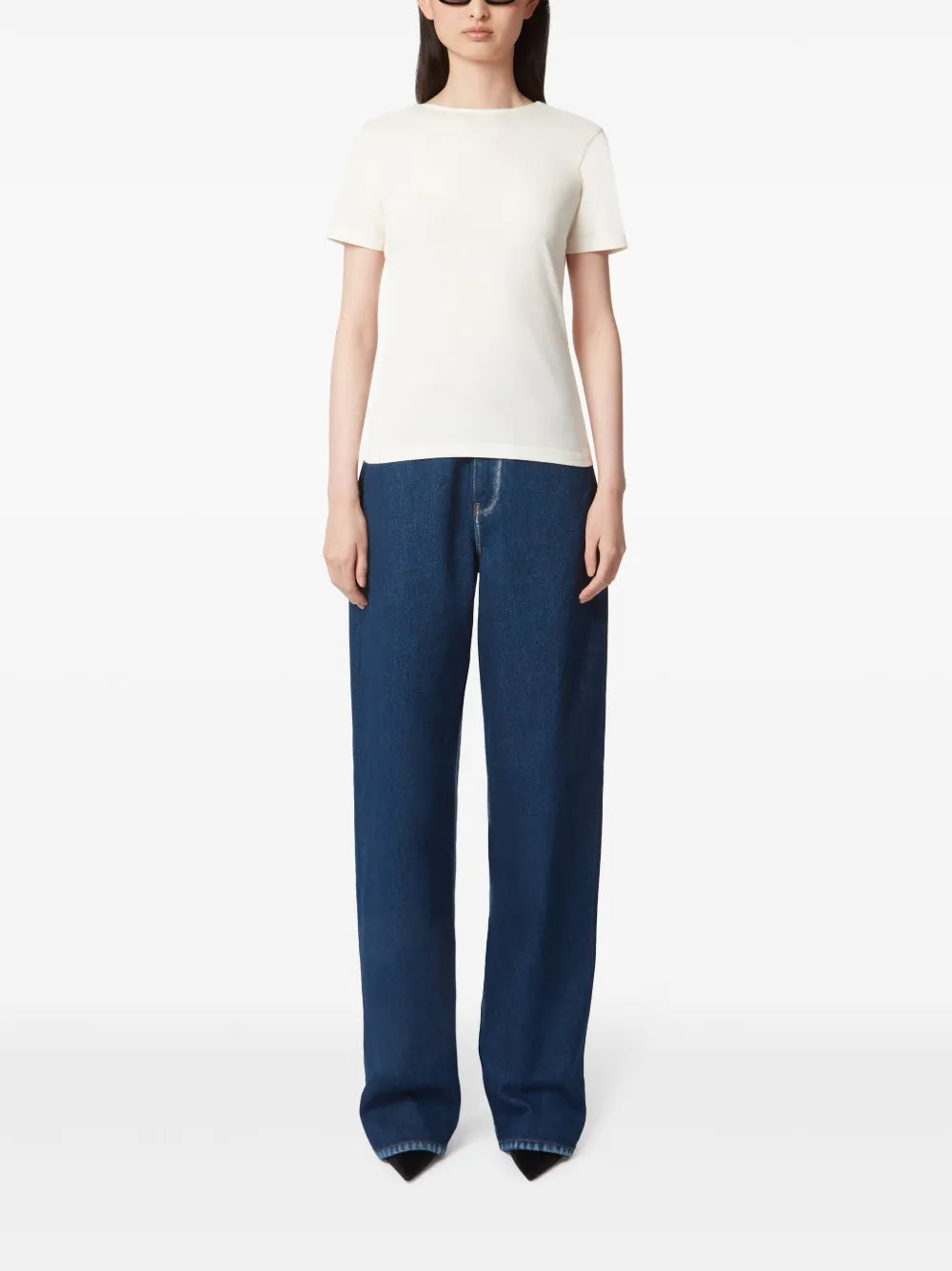 Plunging Draped Back T-Shirt