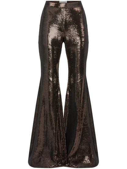 Sequin-Embellished Flared Trousers