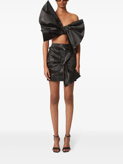 Oversize Bow-Detail Mini Skirt