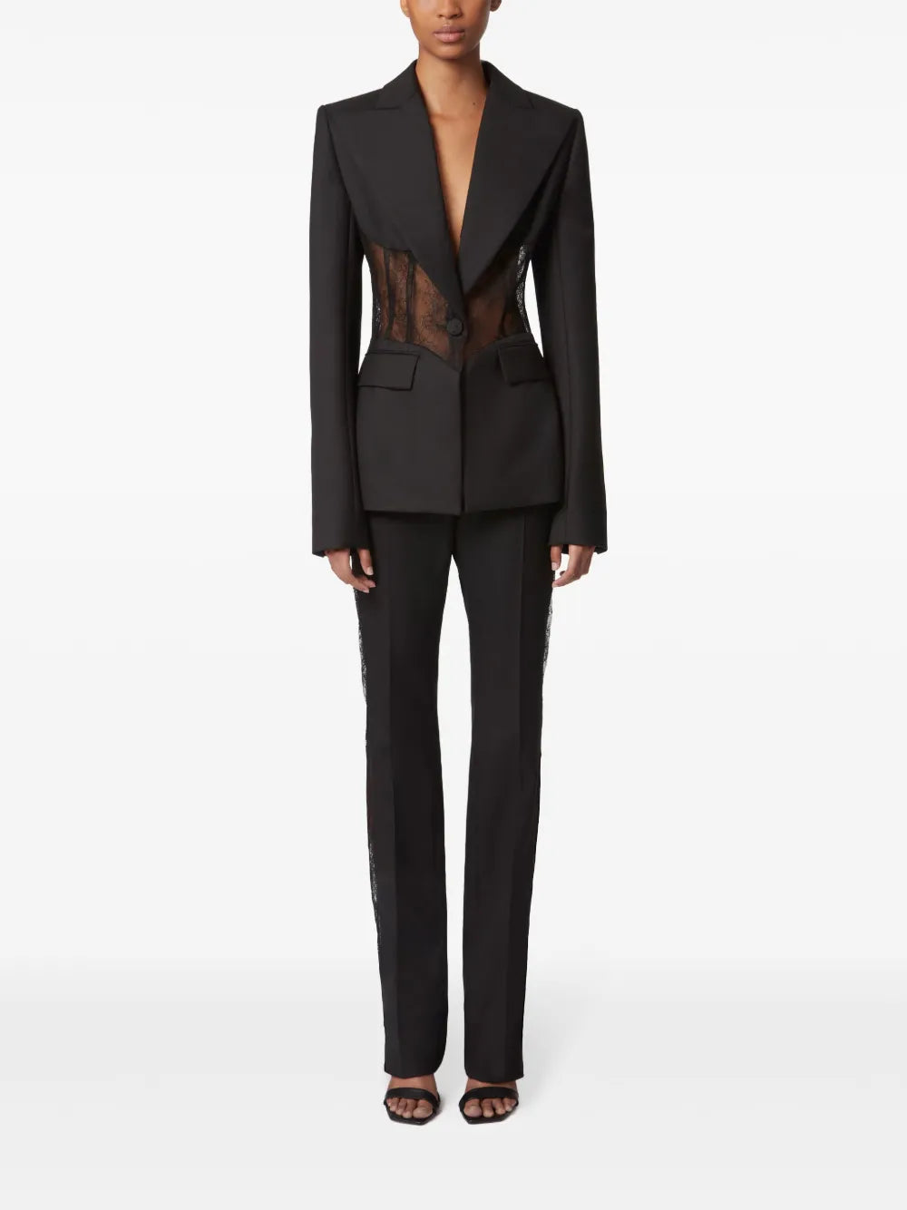 Lace-Panel Blazer