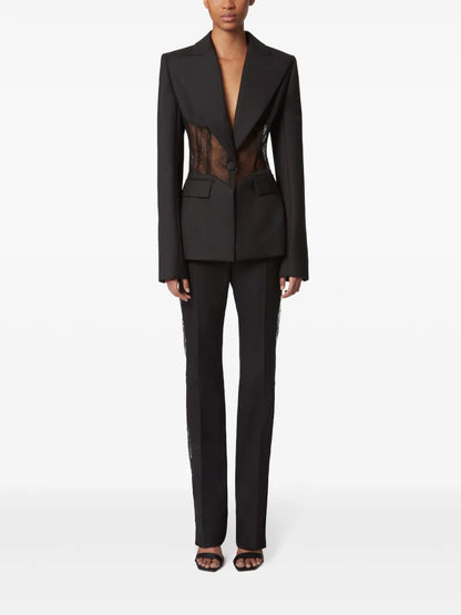 Lace-Panel Blazer