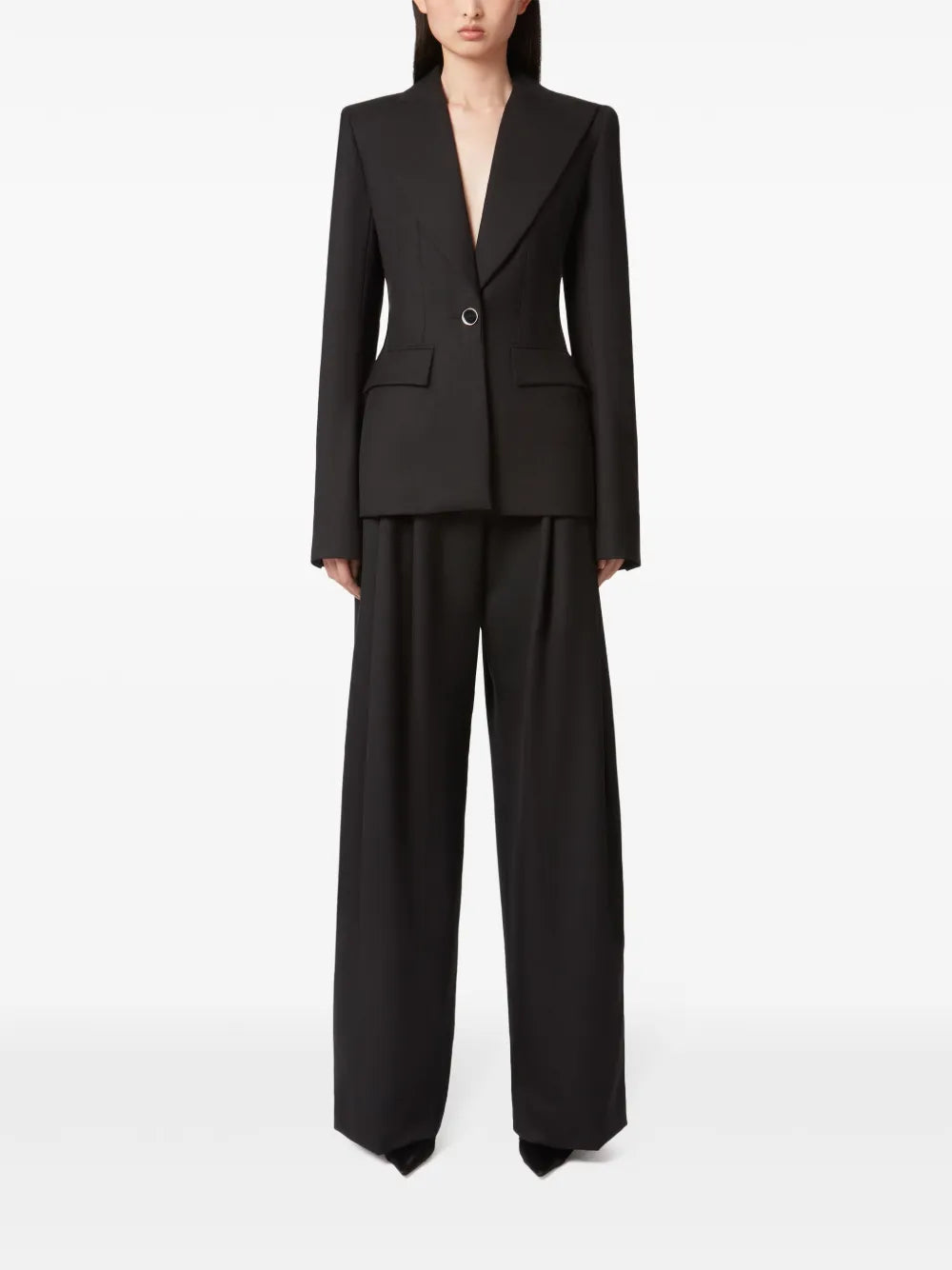 Pleated Wide-Leg Trousers