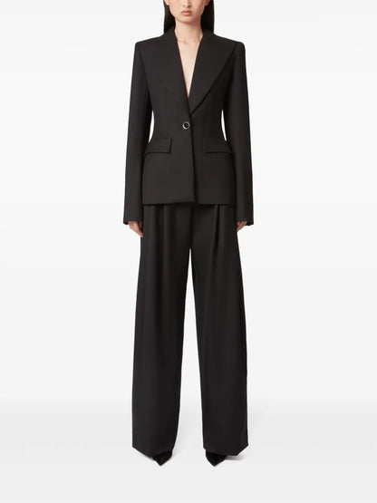 Pleated Wide-Leg Trousers