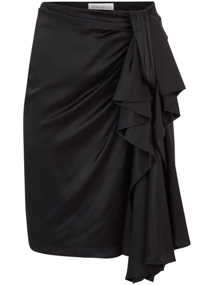Asymmetric Bow-Detail Skirt