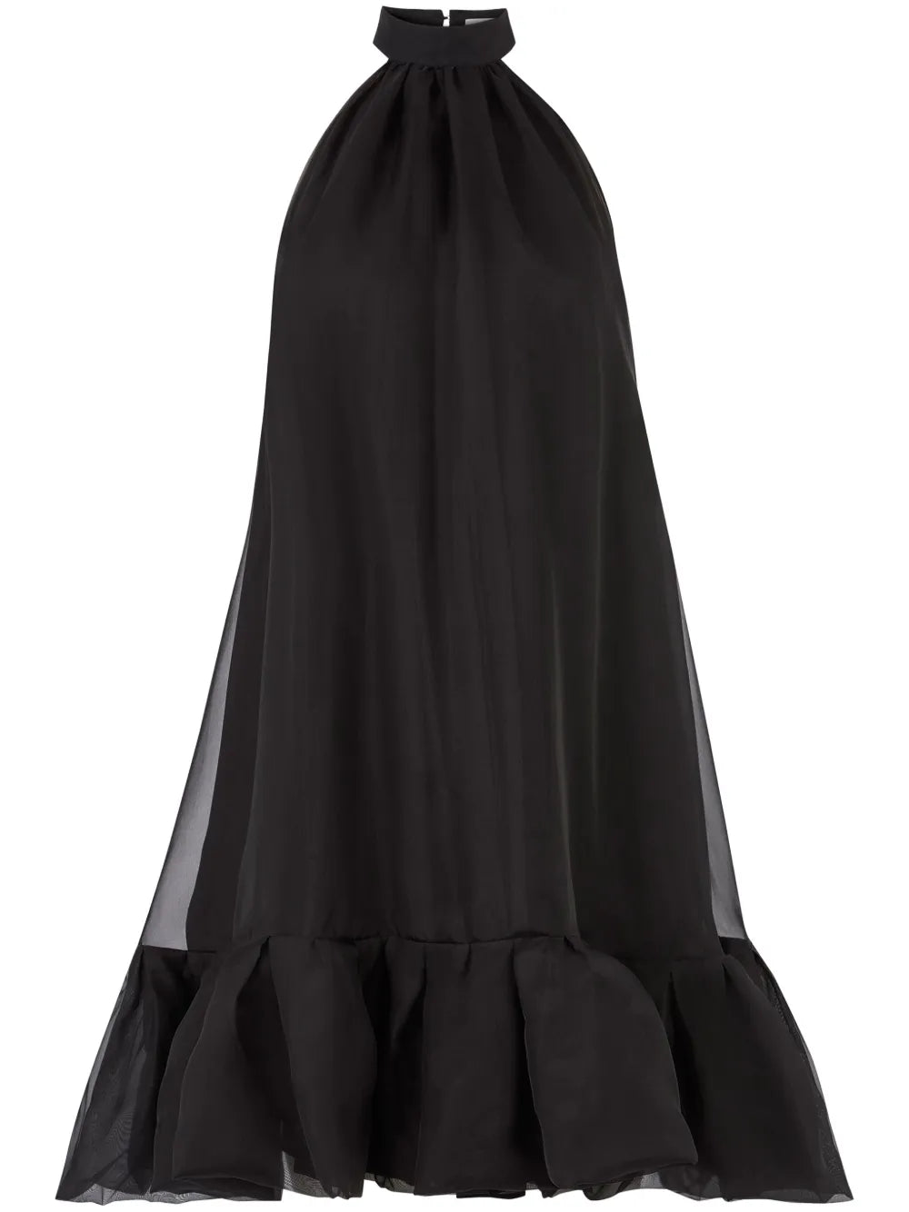 Peplum-Hem Halterneck Mini Dress