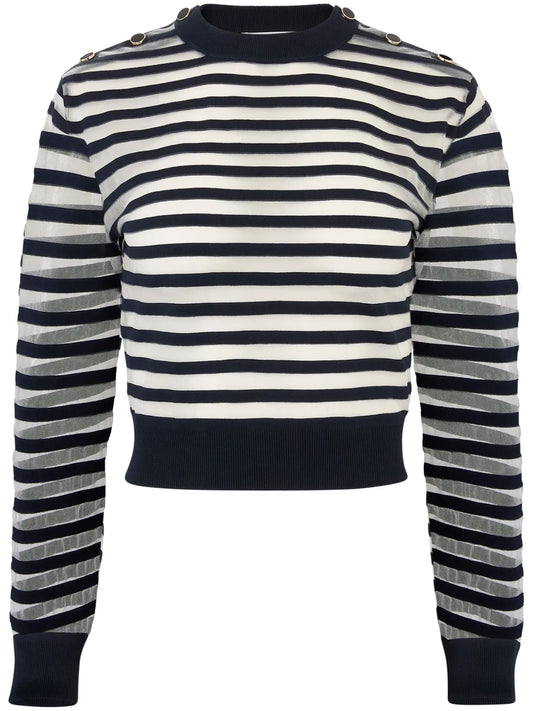Transparent Striped Sweatshirt