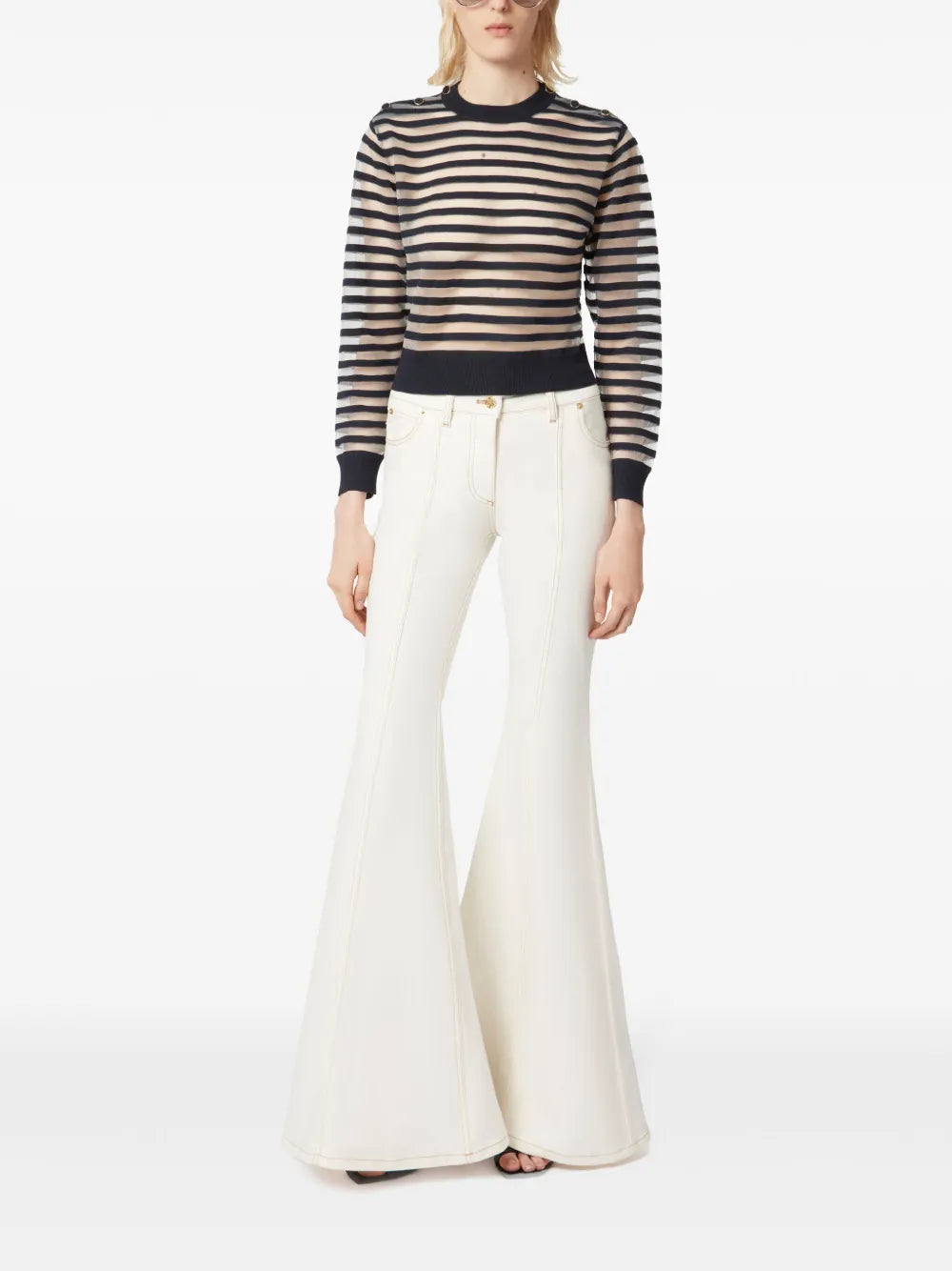 Transparent Striped Sweatshirt