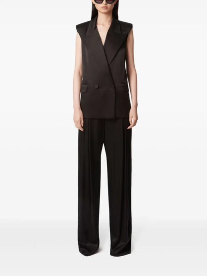Double-Breasted Satin Blazer