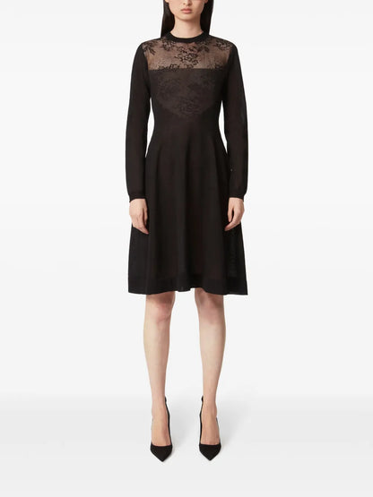 Lace-Detailing Midi Dress