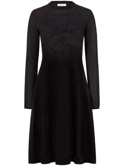 Lace-Detailing Midi Dress