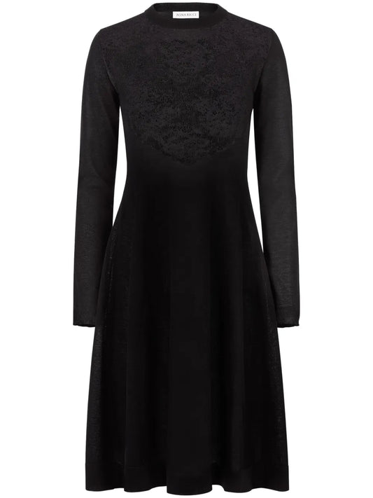 Lace-Detailing Midi Dress