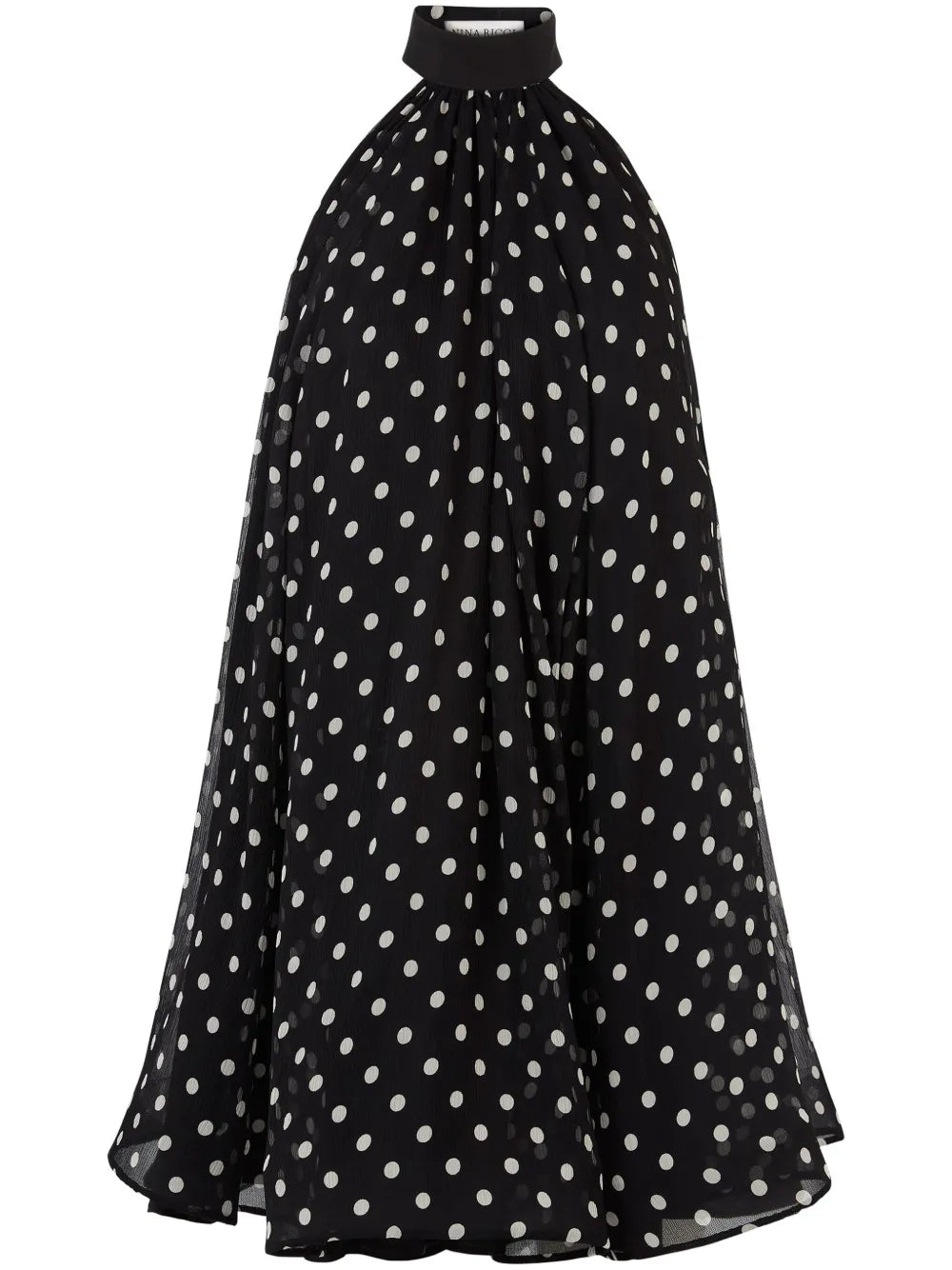 Peplum-Hem Halterneck Mini Dress