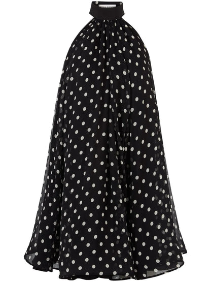 Peplum-Hem Halterneck Mini Dress