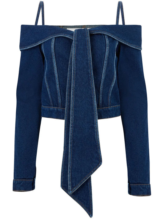 Off-Shoulder Denim Jacket
