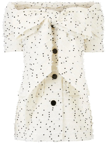 Off-Shoulder Tweed Jacket