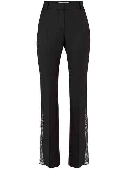 Lace-Detail Straight-Leg Trousers