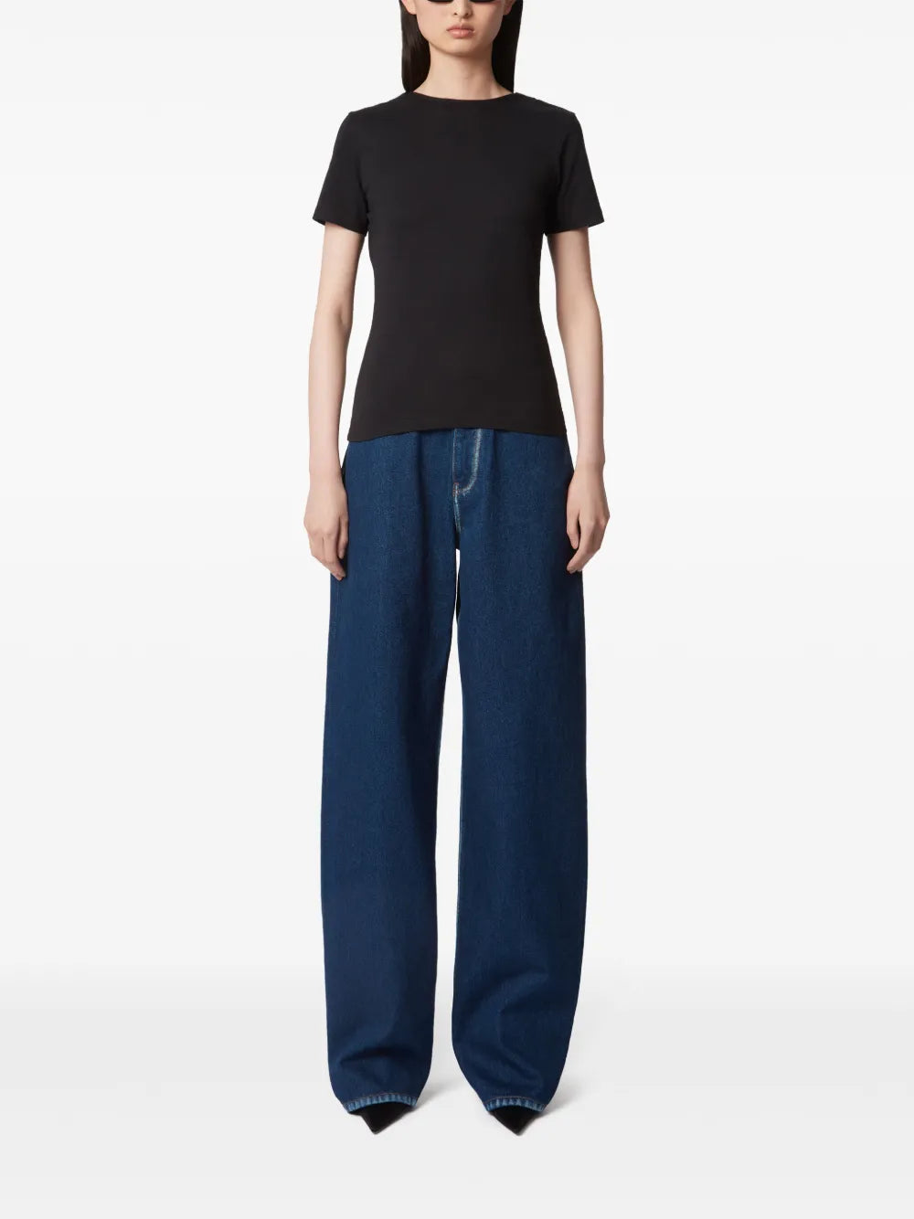 Plunging Draped Back T-Shirt