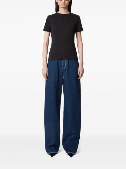 Plunging Draped Back T-Shirt