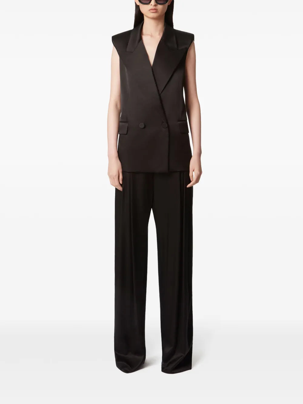 Pleated Wide-Leg Trousers