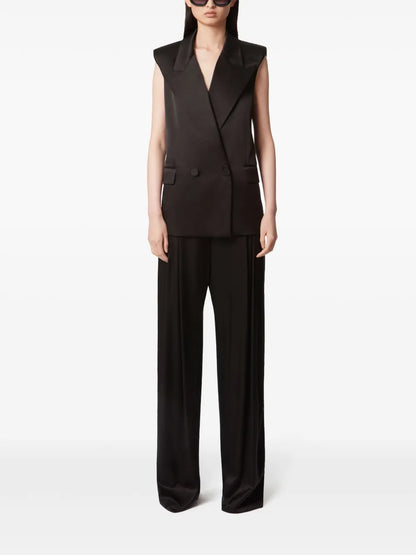 Pleated Wide-Leg Trousers