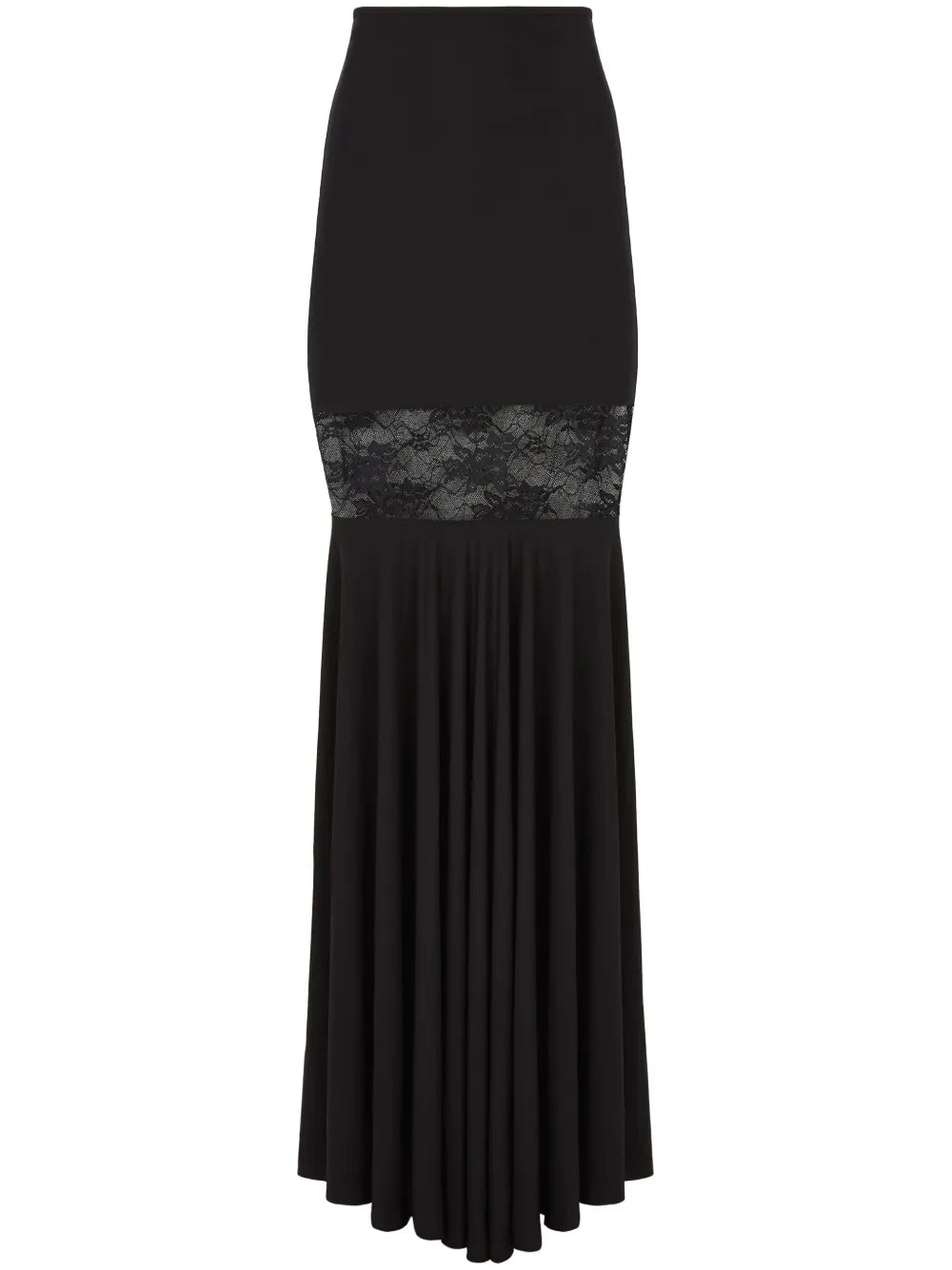 Lace-Panel Maxi Skirt