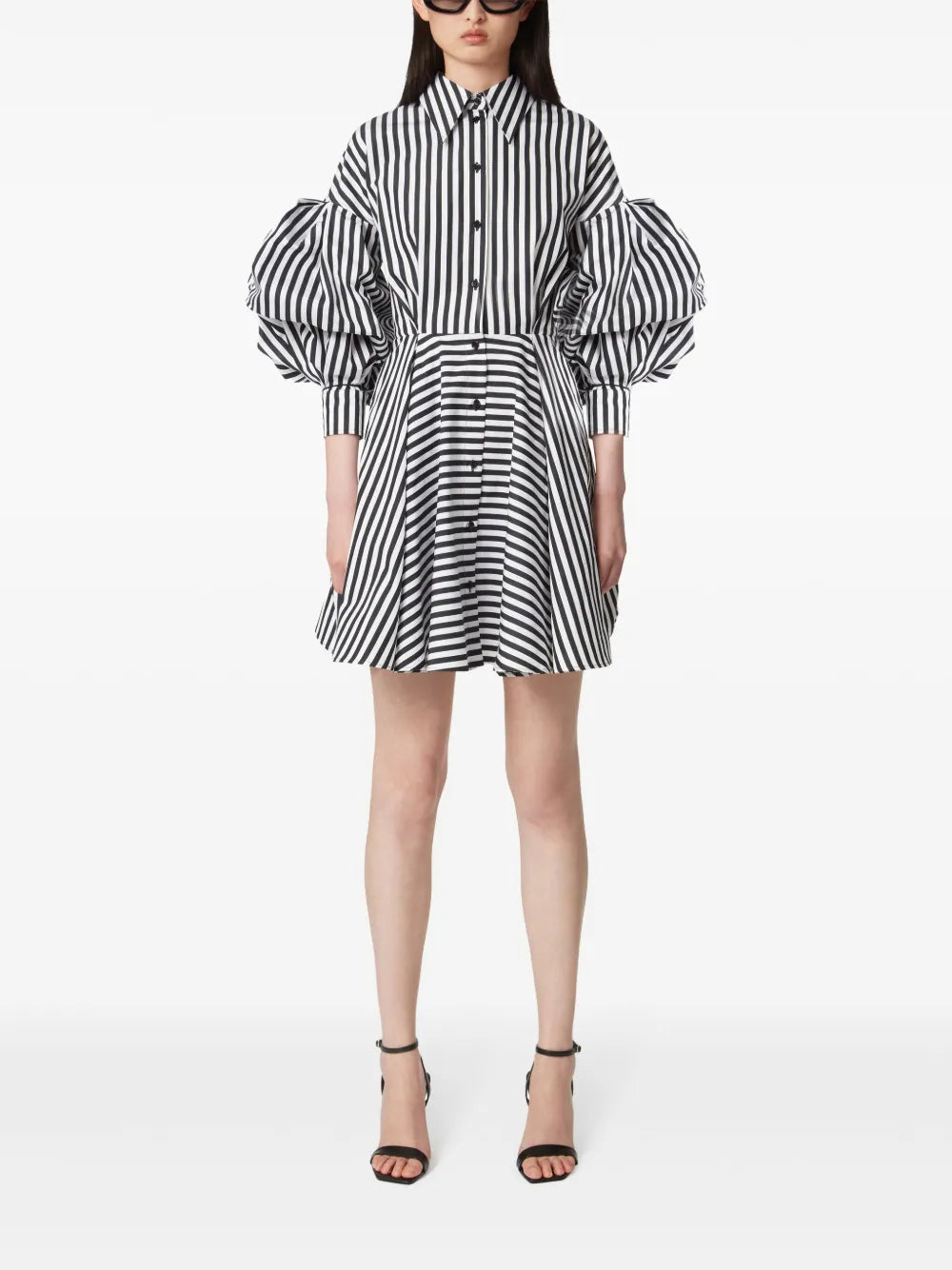 Stripe-Pattern Mini Dress