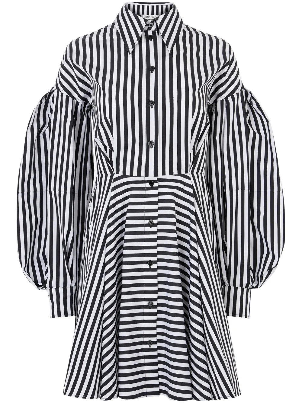 Stripe-Pattern Mini Dress