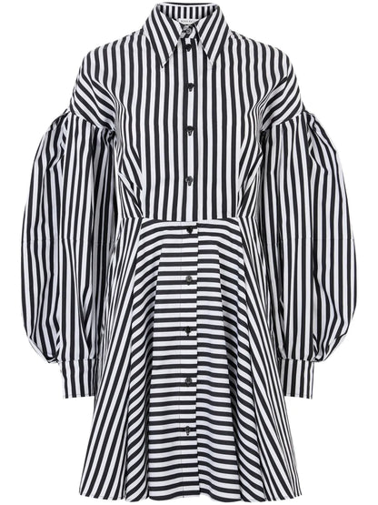 Stripe-Pattern Mini Dress