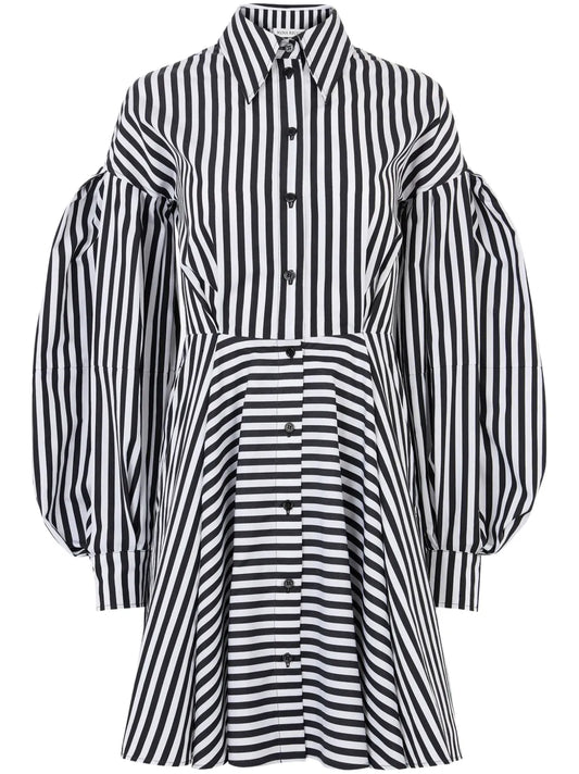 Stripe-Pattern Mini Dress