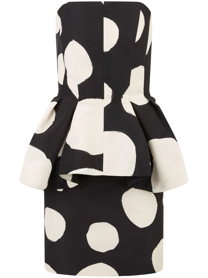 Peplum-Waist Mini Dress