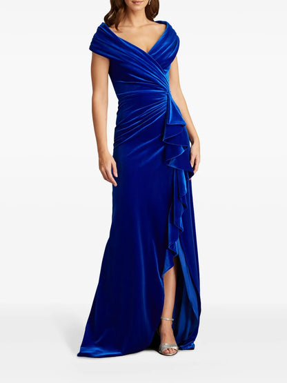 Alvarez Velvet Waterfall Drape Gown